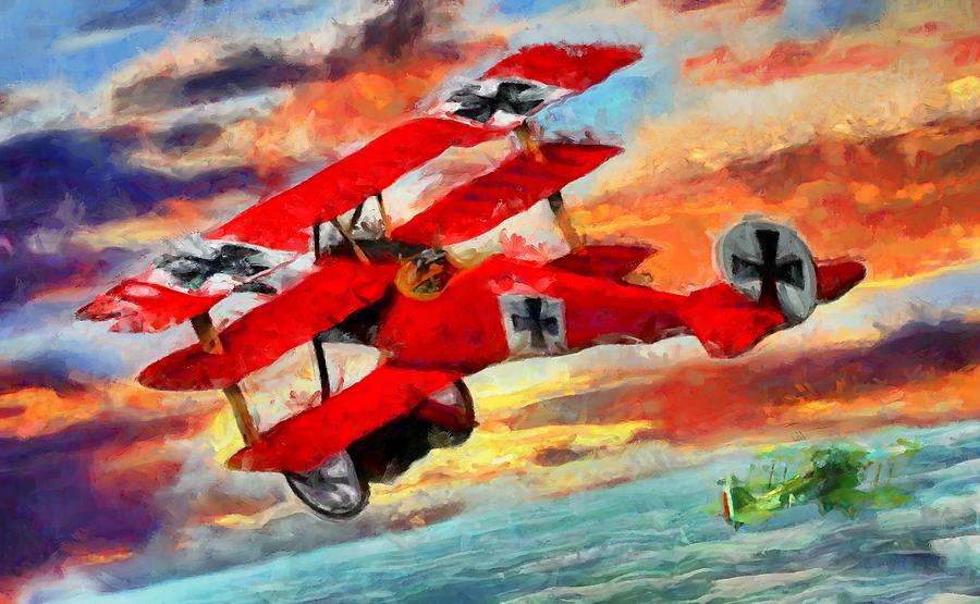 900x555 The Red Baron Digital Art By Caito Junqueira - Red Baron Painting