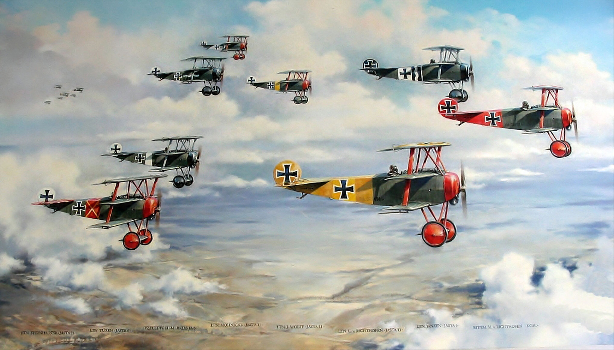 2039x1165 The Red Baron Manfred Von Richthofen By Don Hollway - Red Baron Painting
