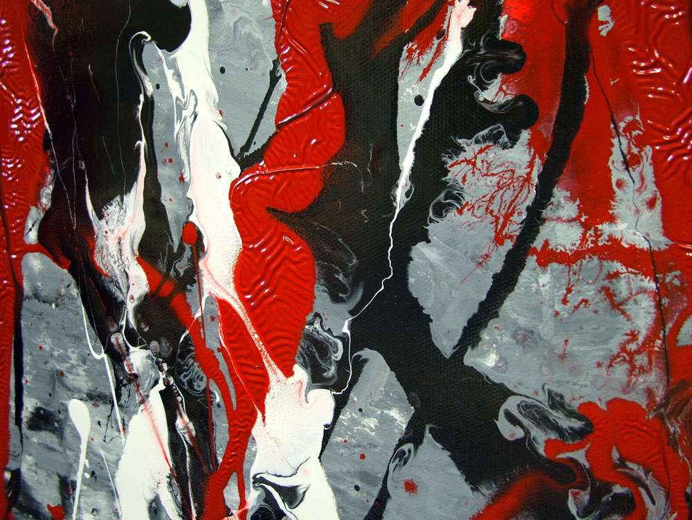 1000x751 Red, Black And White Modern Art Painting Lord Of The Dance - Red Black Painting