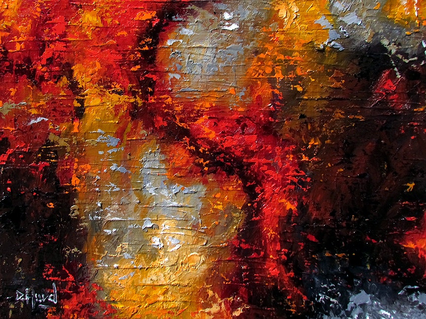 864x648 Abstract Art, Abstract Painting Red Black Paintings By Debra Hurd - Red Black Painting