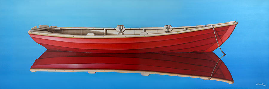 900x299 Red Boat Painting By Horacio Cardozo - Red Boat Painting