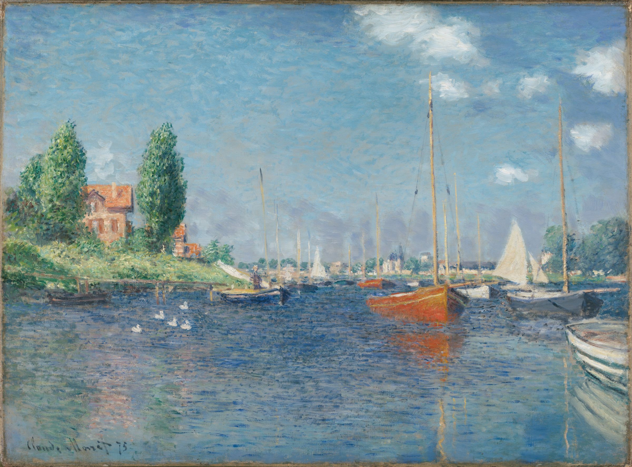 2400x1776 Red Boats, Argenteuil [Claude Monet] Sartle - Red Boat Painting