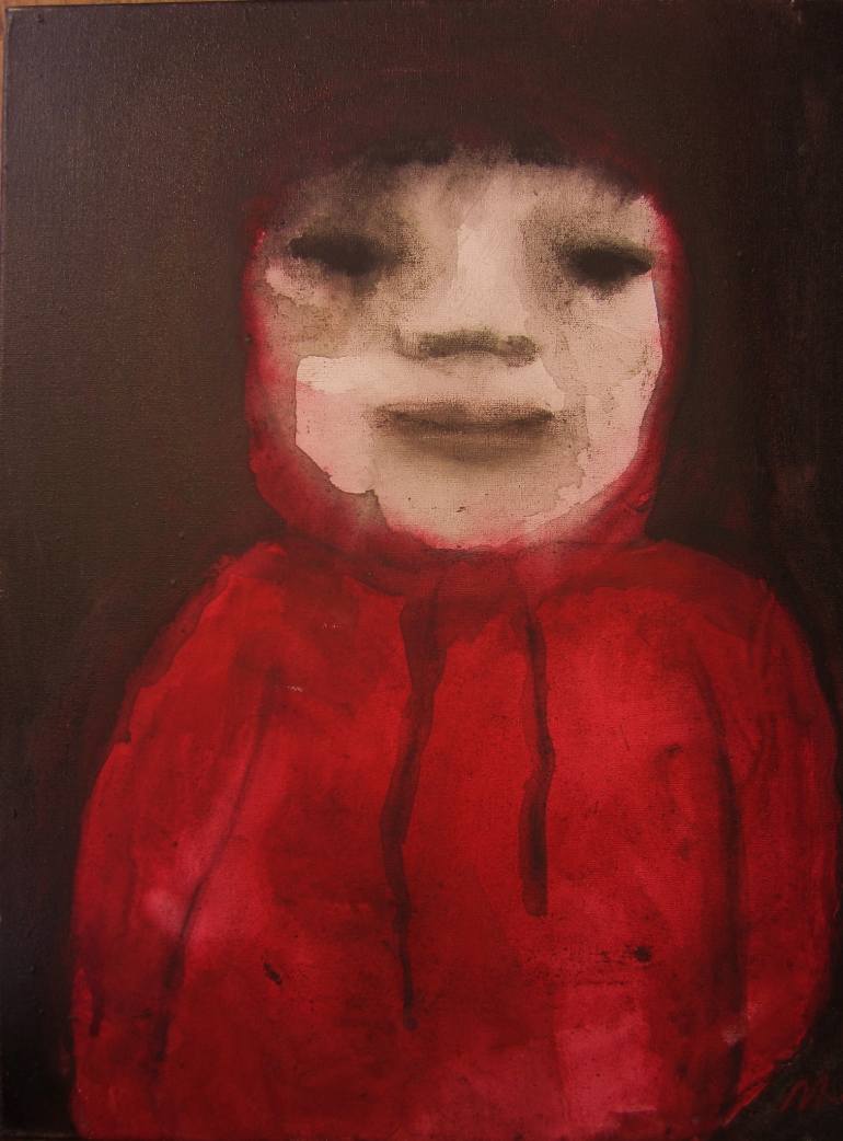 770x1042 Saatchi Art Little Red Boy Painting By Mo Rutten - Red Boy Painting