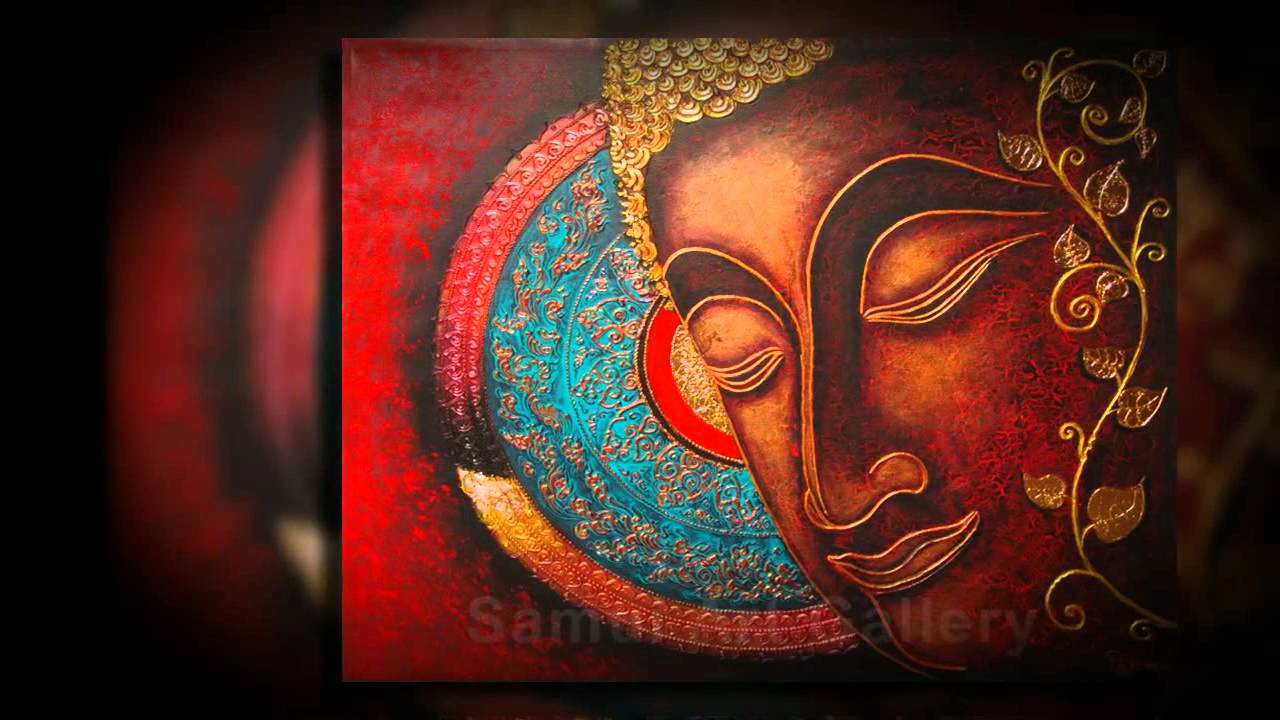 1280x720 Buddha Paintings For Gorgeous Home Decor - Red Buddha Painting