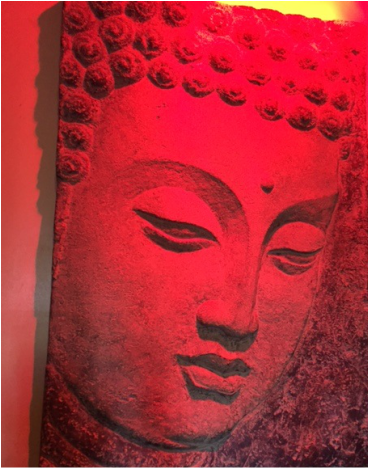 369x468 Red Buddha And The Dreamtime. - Red Buddha Painting