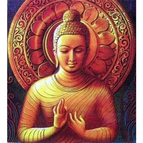 500x500 Buddha Painting - Red Buddha Painting