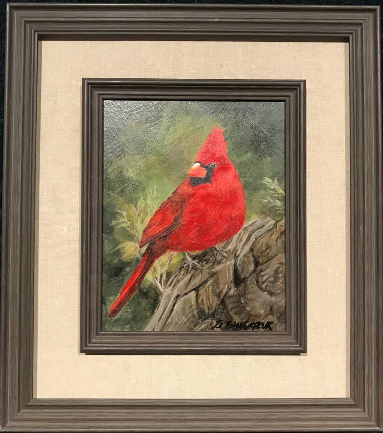 Red Cardinal Painting at PaintingValley.com | Explore collection of Red ...