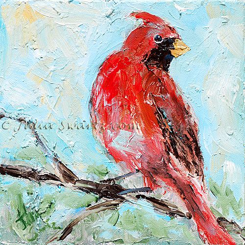 500x500 Cardinal Oil Painting Birds Cardinals, Oil - Red Cardinal Painting