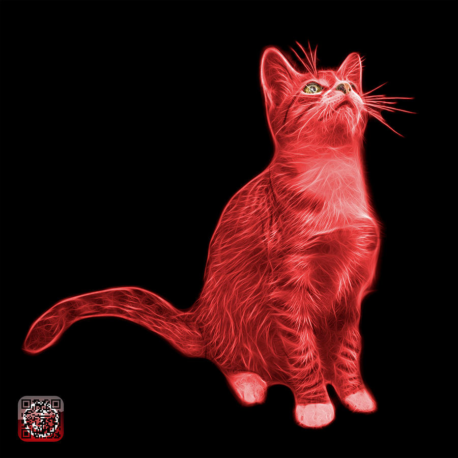 900x900 Red Cat Art - Red Cat Painting