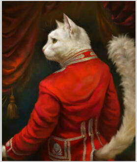 279x330 Red Coat Cat Diamond Mosaic Needlework Embroidery With Diamonds - Red Cat Painting