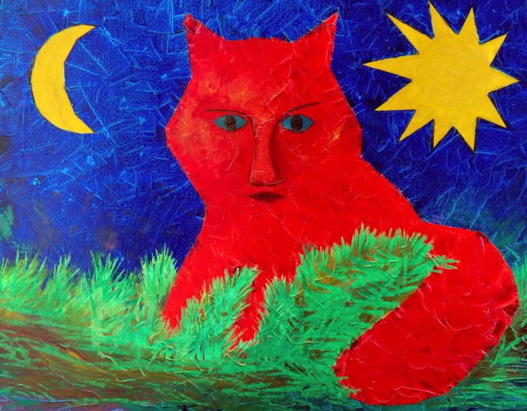 Red Cat Painting at PaintingValley.com | Explore collection of Red Cat ...