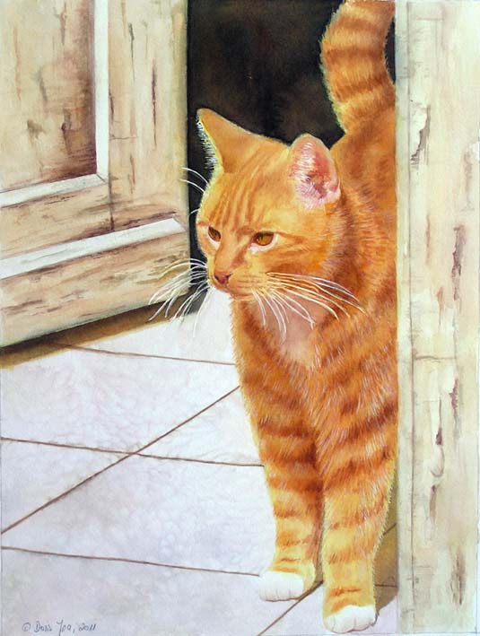 535x709 I Am Sam - Red Cat Painting