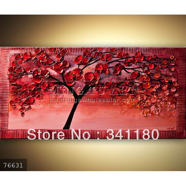 Red Cherry Blossom Painting