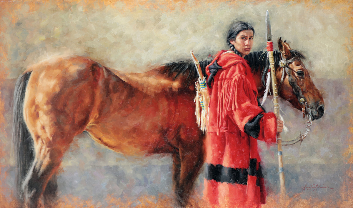 1200x707 Mi'Kisspiksisoka'Sim Red Coat, Blackfeet - Red Coat Painting