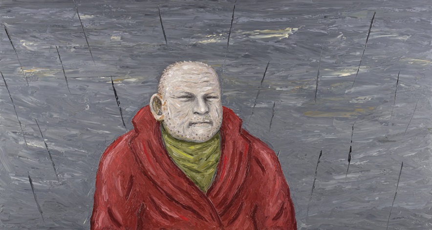 884x470 Painting 2008 Man In Red Coat By Peter Booth On Artnet - Red Coat Painting