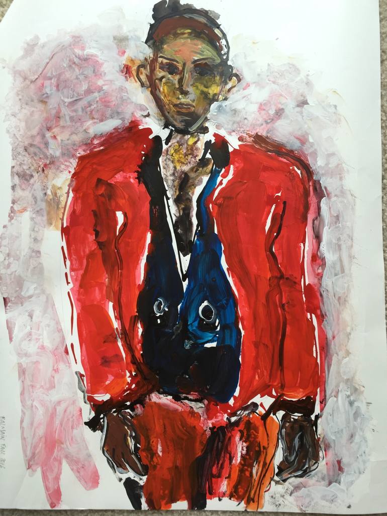 770x1027 Saatchi Art The Red Coat Painting By Ruth Kolman Brophy - Red Coat Painting