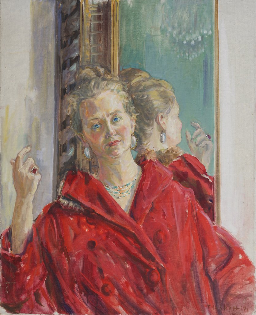 835x1024 Untitled (Lady With Red Coat) Winchester Galleries - Red Coat Painting