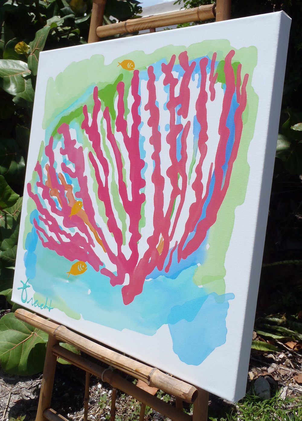 1000x1396 Pink Coral Dreams 24 X 24 On Canvas Reproduction Kelly - Red Coral Painting