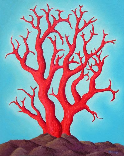 398x500 Red Coral By Jane Troup Art Paintings, Coral - Red Coral Painting