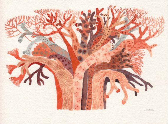 570x421 Red Coral - Red Coral Painting