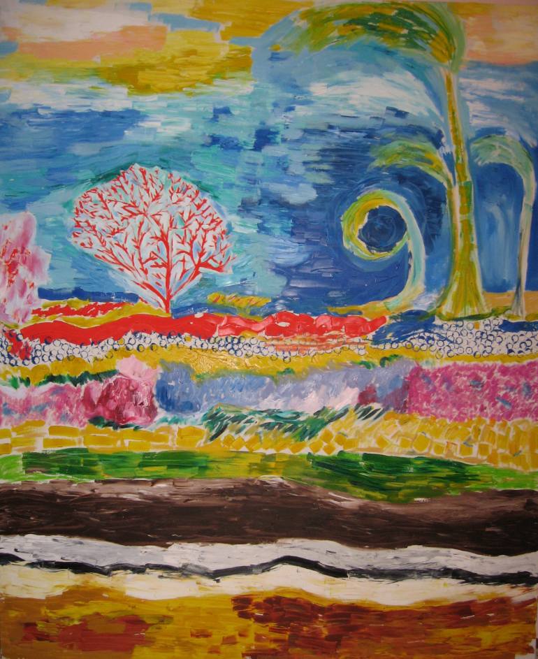 770x943 Saatchi Art Red Coral Tree Painting By Julia Rallis - Red Coral Painting