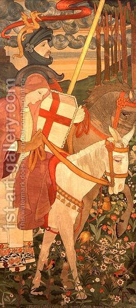 266x600 St. George, The Red Cross Knight Riding With Una, 1907 Phoebe Anna - Red Cross Painting