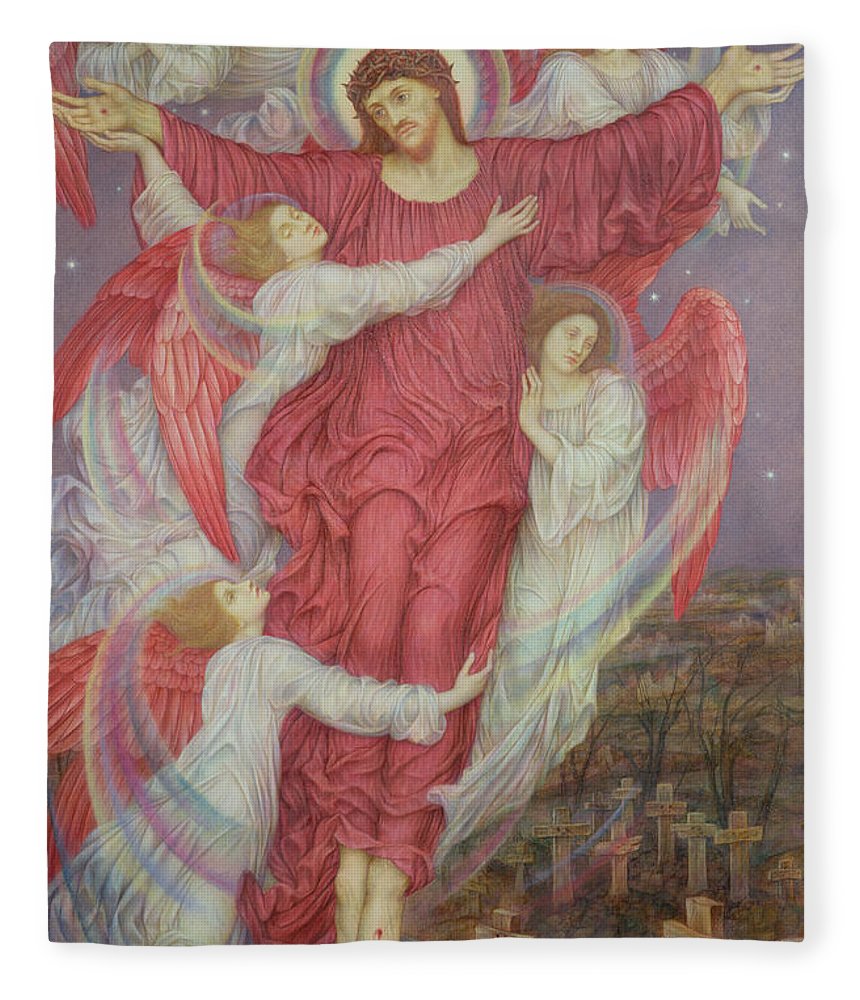 860x1000 The Red Cross Fleece Blanket For Sale By Evelyn De Morgan - Red Cross Painting
