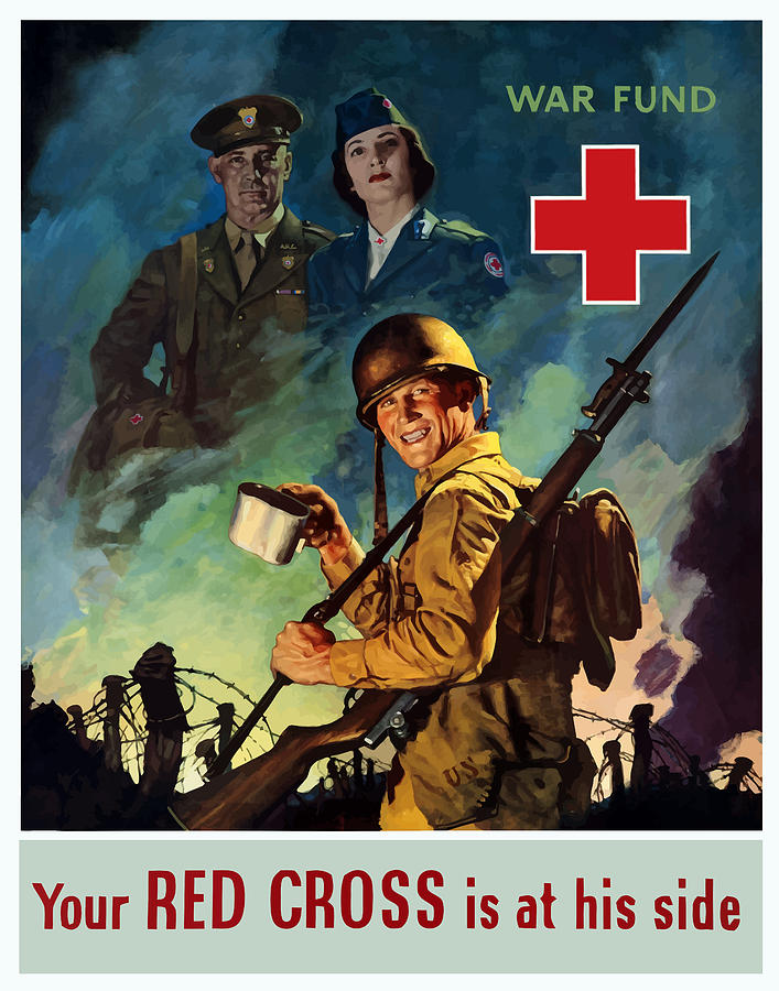 707x900 Your Red Cross Is At His Side Painting By War Is Hell Store - Red Cross Painting