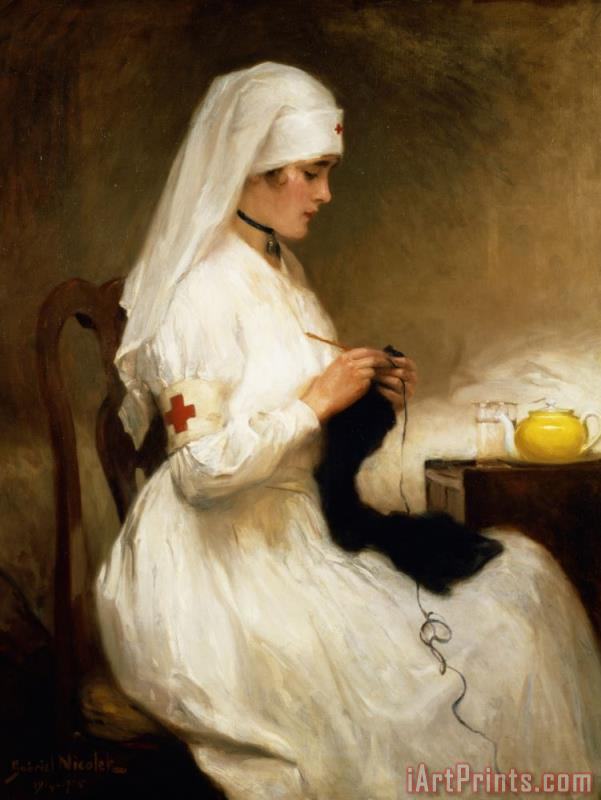 601x800 Gabriel Emile Niscolet Portrait Of A Nurse From The Red Cross - Red Cross Painting