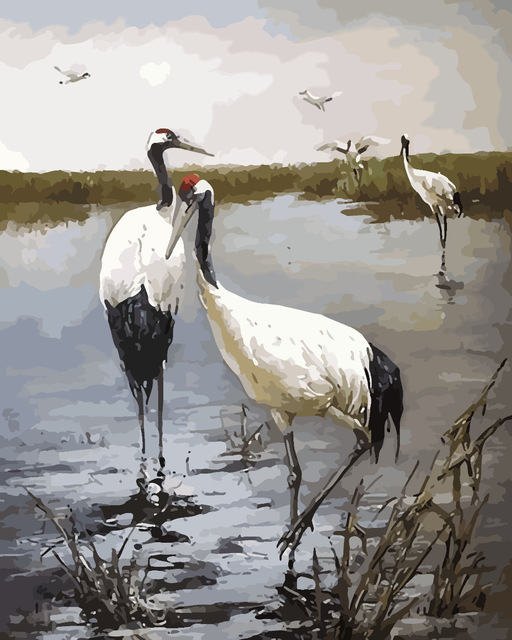 Red Crowned Crane Painting at PaintingValley.com | Explore collection ...