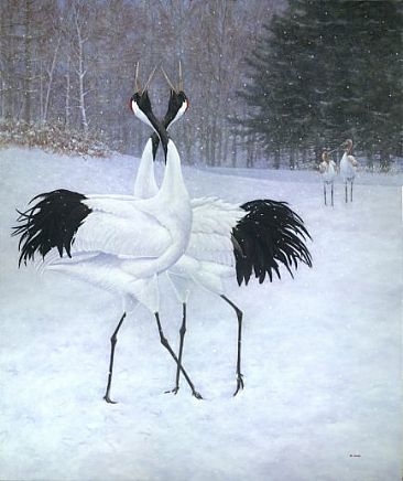 366x436 Japanese Red Crowned Cranegrus Japonensistanchou(Jp) - Red Crowned Crane Painting