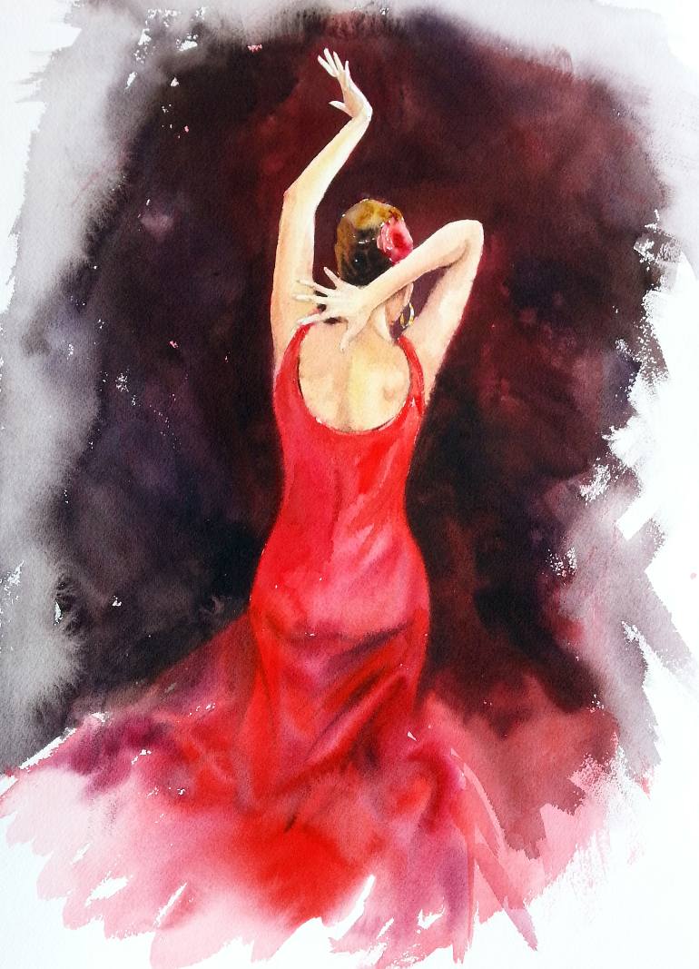 Red Dancer Painting at PaintingValley.com | Explore collection of Red ...