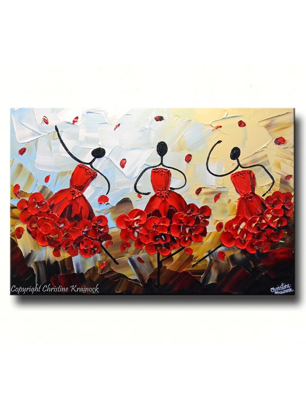 1024x1365 Abstract Red Dancer Painting Brown Grey Gold Dance Live Love Dance - Red Dancer Painting