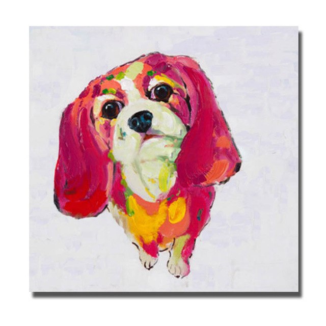 640x640 High Quality Handpainted Oil Painting On Canvas Painting Lovely - Red Dog Painting