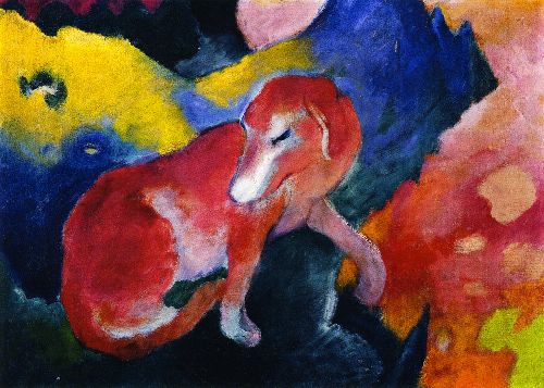 500x357 Red Dog Painting Franz Marc Oil Paintings - Red Dog Painting