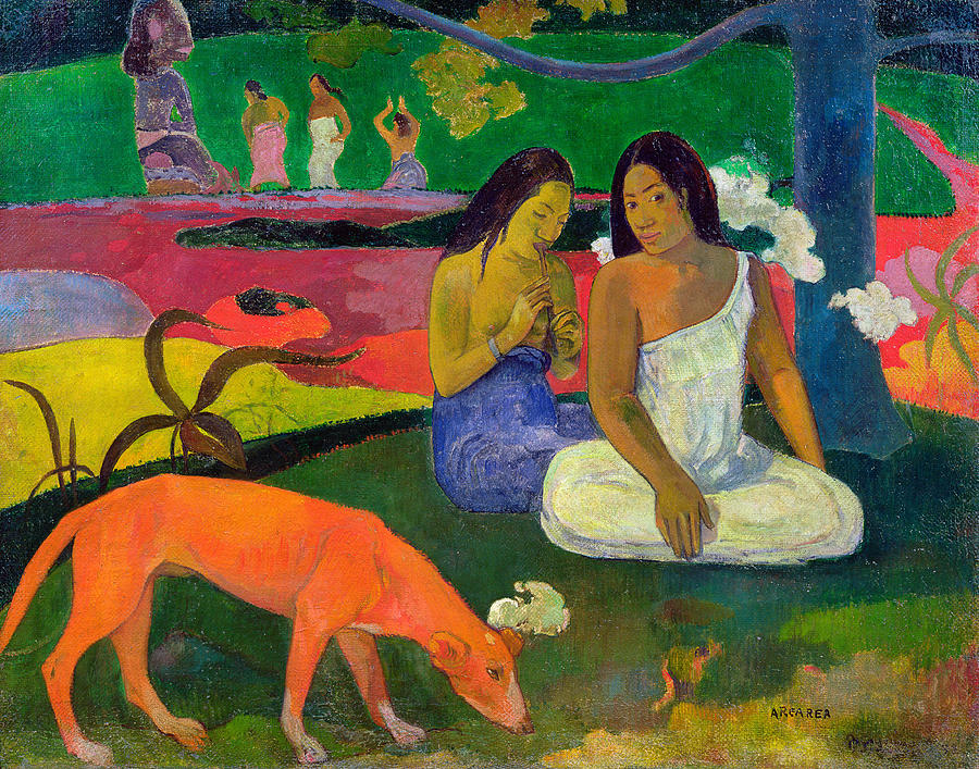 900x707 The Red Dog Painting By Paul Gauguin - Red Dog Painting