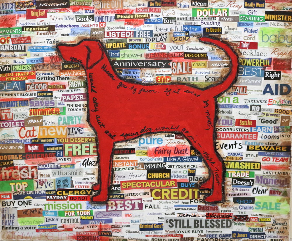 1000x824 Video, How Teena Stewart's Red Dog Mixed Media Painting Was Made - Red Dog Painting