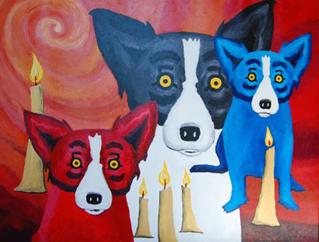 460x349 Blue Dog George Rodrigue Art For Sale - Red Dog Painting