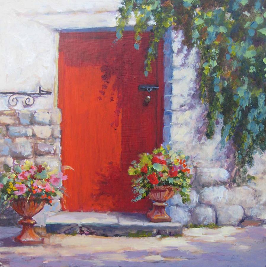 898x900 Red Door Painting By Mary Weir - Red Door Painting