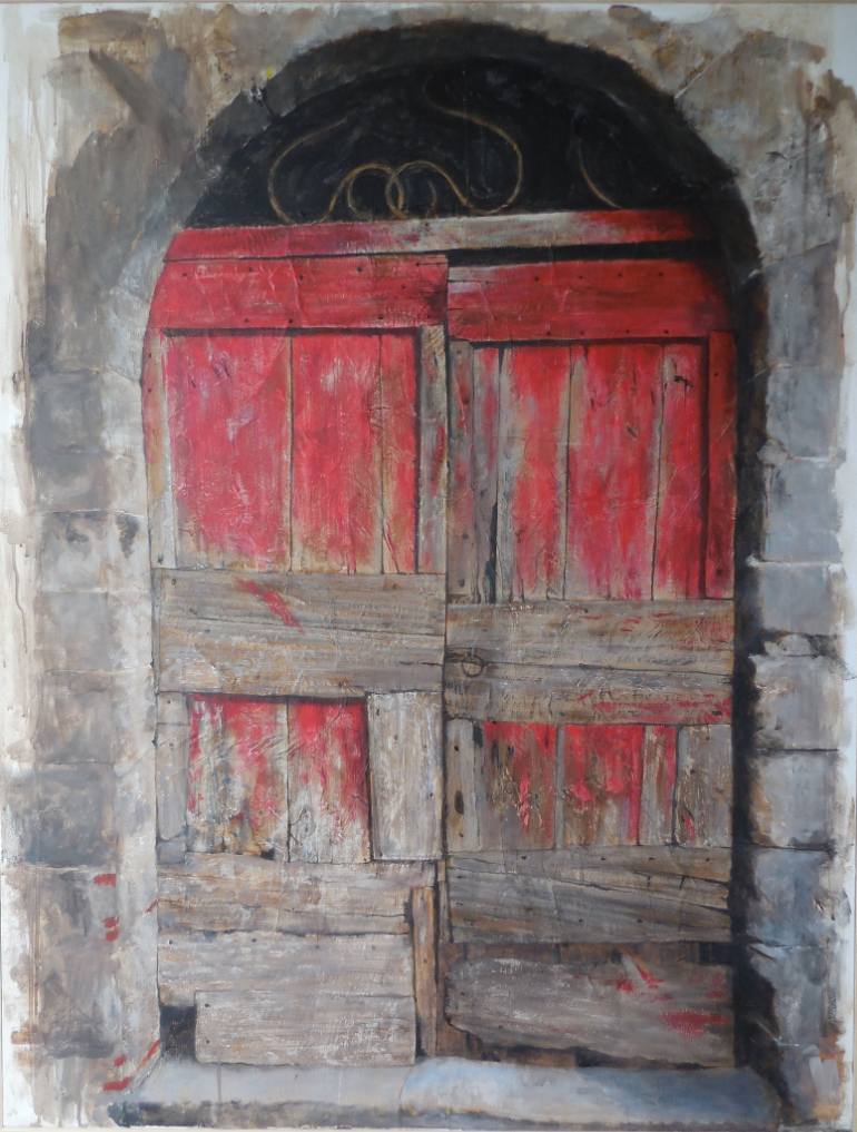 770x1017 Saatchi Art Red Door Painting By Sarah Wood - Red Door Painting