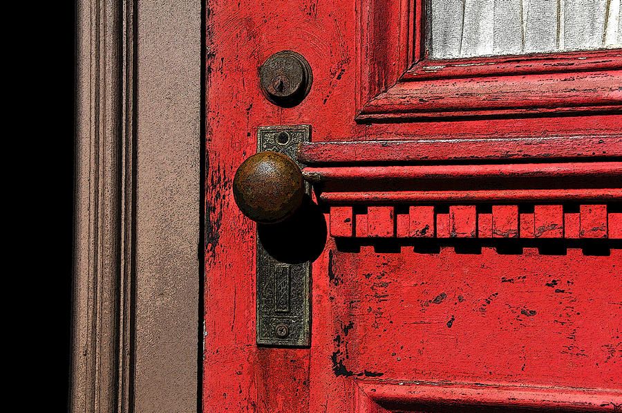 900x597 The Old Red Door Painting - Red Door Painting