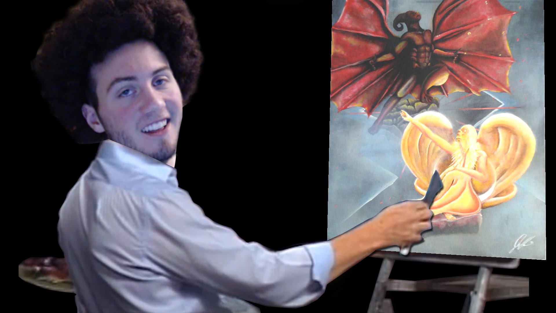 1920x1080 The Great Red Dragon Time Lapse Painting - Red Dragon Painting