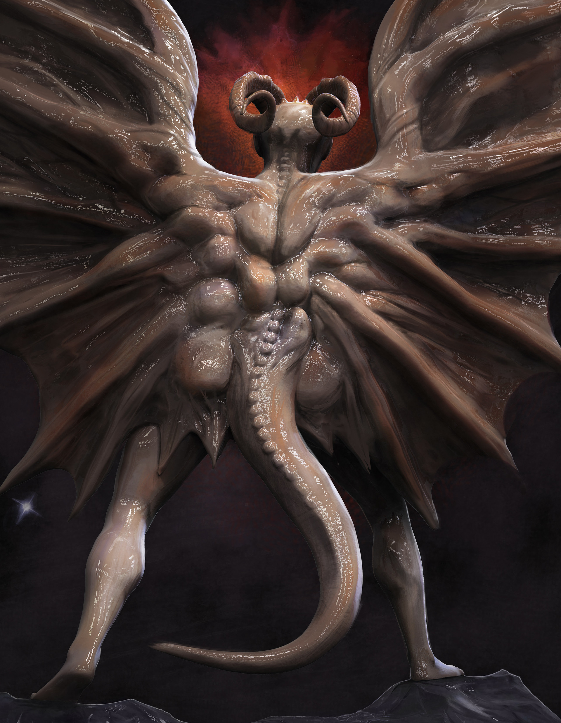 1920x2475 Artstation - Red Dragon Painting