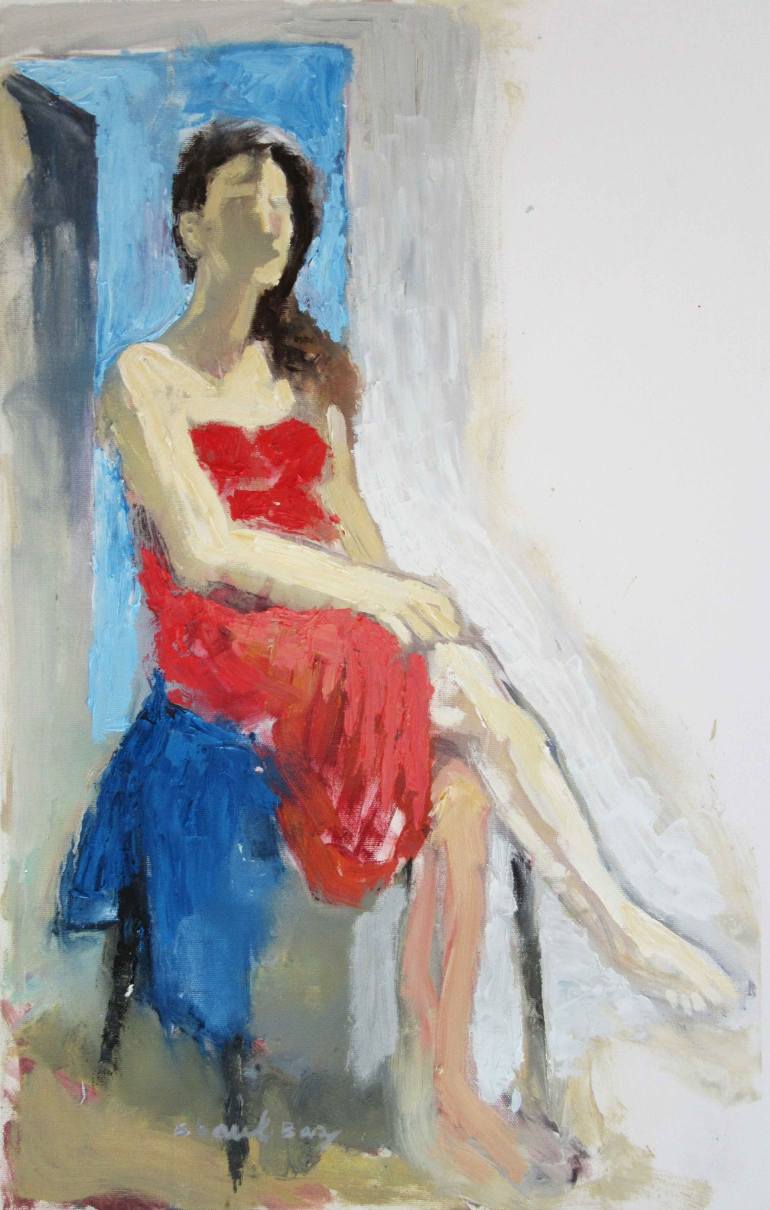 Red Dress Painting at PaintingValley.com | Explore collection of Red ...