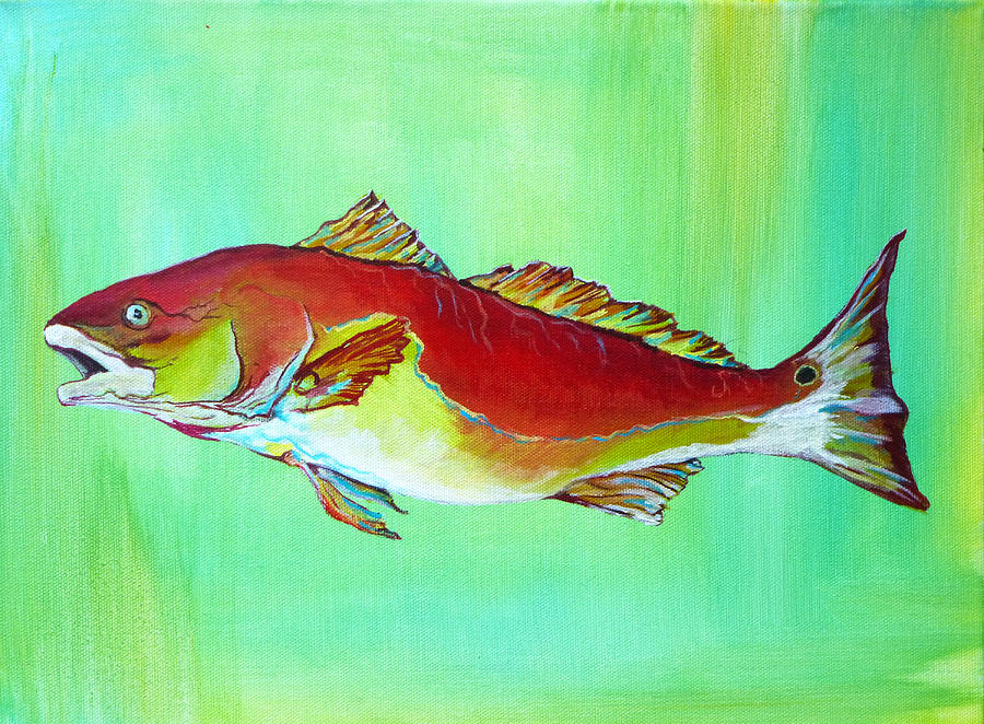 900x662 Red Drum Painting By Kevin Lancaster - Red Drum Painting