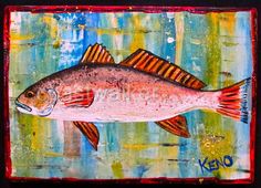 236x170 Red Drum Art Red Fish On Canvas Spottail Bass By Equusfancy - Red Drum Painting