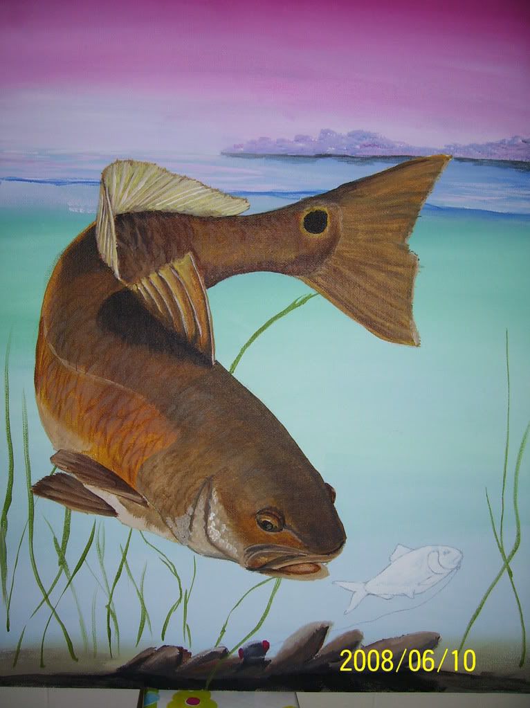766x1023 Red Drum Fish Painting Dave's Wish List Drums - Red Drum Painting