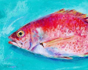 340x270 Red Drum Painting Etsy - Red Drum Painting