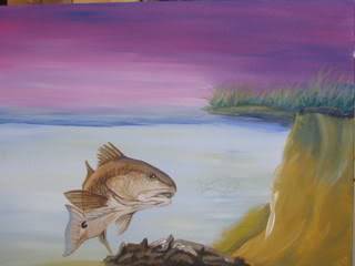 320x240 First Red Drum Painting - Red Drum Painting