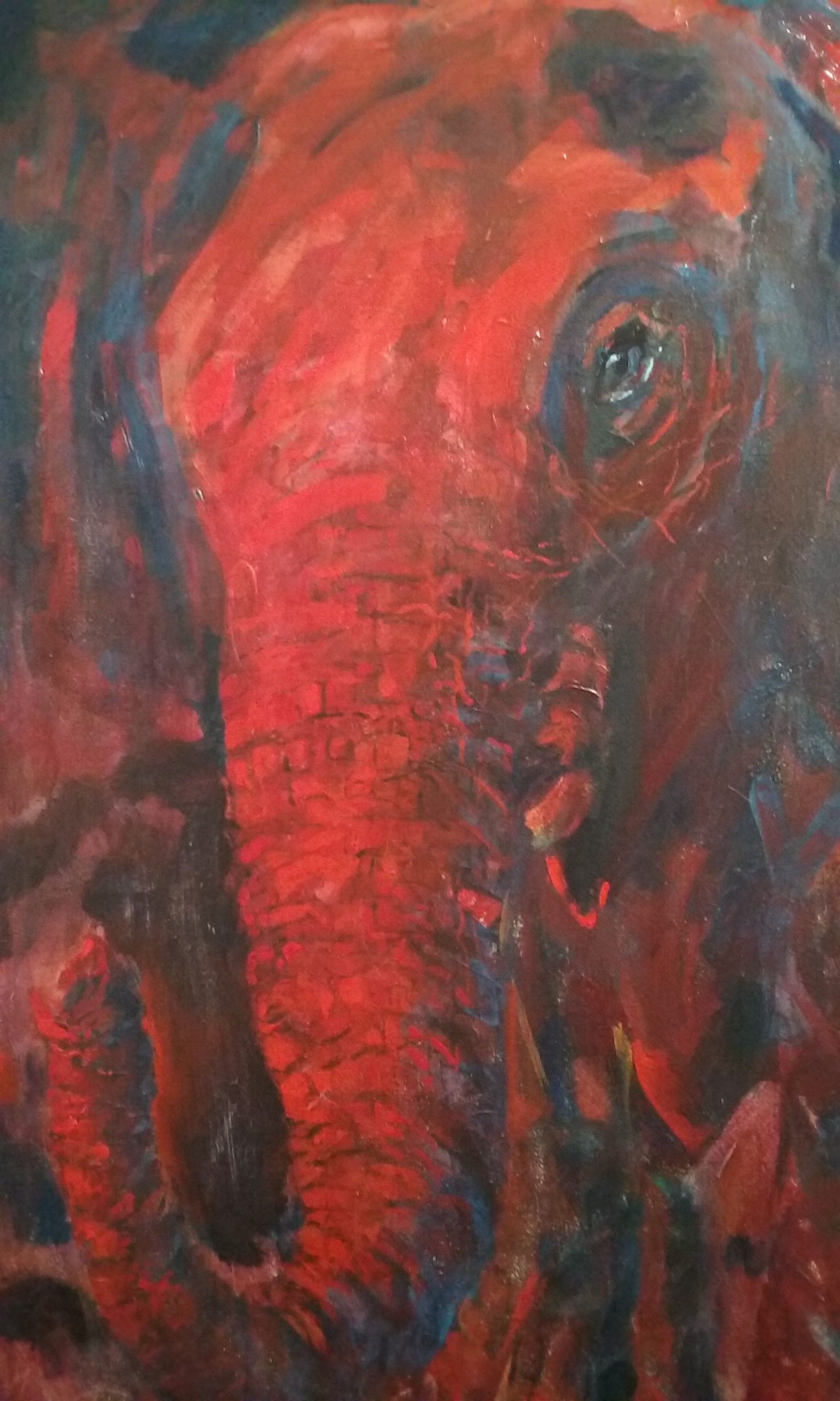 1536x2560 Red Elephant - Red Elephant Painting